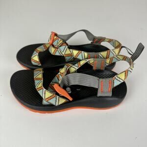 Chaco Orange/Multicolor Aztec Strap Hiking Outdoor Sandals Unisex Kids/Youth 3